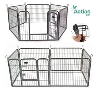 Easipet Heavy Duty Metal Pet Playpen 6 Panel Dog Run Enclosure with Door, Small Size 60 cm High