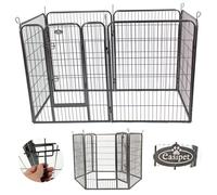 Heavy Duty 6-Panel Dog Playpen, Large Metal Exercise Pen with Door, 100cm Height