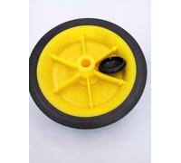 Heavy Duty 6" Solid Plastic Wheel (Yellow) - OD 150mm Drilled to Fit a 12mm Shaft - Solid PVC Tyre - Ideal for Mail Carts, Fishing Trolley - Pack of 2