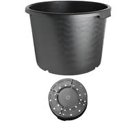 Heavy Duty 60Lt Squat Planter Reinforced Black Garden Pot Garden Plant