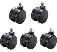 Heavy Duty 60mm PU Swivel Caster Wheels for Office Chairs Durable Furniture Replacement Castors Floor Protection 11mm x 24mm Stem Size Smooth Rolling