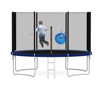 Heavy Duty 6FT 8FT 10FT 12FT 14FT Outdoor Trampoline with Enclosure Net for Kids Spring Cover Ladder FREE Space Hopper - 12FT