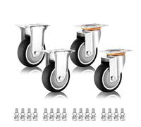 Heavy-Duty 7.6cm, 10.2cm, 12.7cm Industrial Swivel Casters - Quiet Thermoplastic Rubber Replacement Wheels for Furniture & Equipment