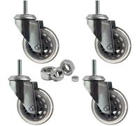 Heavy-Duty 7.6cm Swivel Casters with Brake, Universal Wheel for Cart and Workbench, M8/M10/M12 Threaded Stem, 300kg Load Capacity, Durable and Reliable Mobility Solutions