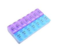Heavy Duty 7 Day Pill Box Vitamin Medicine Tablet Dispenser Organiser Weekly Storage Case for PM AM (Pill Box Rectangle 7 Days Am/Pm)