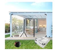 Heavy-Duty 700g/m² PVC Tarp with Zipper, 0.5mm Transparent Waterproof Cover for Pergola, Shed, Porch - Outdoor Curtain, Size H2.3xW2.5m (H7.5xW8.2ft)