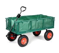 Heavy Duty 700kg Green Garden Trolley, Mesh Cart Wagon Dump Wheelbarrow Tipper Truck Pull Trolley, L125.5xW61.5cm