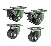 Heavy-Duty 75mm (3") Nylon PA Swivel Casters 2000kg Load Capacity Quiet with Brake Plate-Mount for Industrial Transport Workbench Factory Scaffolding Heavy Equipment