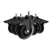 Heavy Duty 75mm Castor Wheels5pcs Office Chair Swivel Casters Quiet Threaded Stem M10/M12 Universal Furniture Casters with Brake Ideal for Smooth Mobility