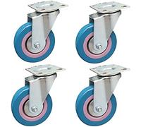 Heavy Duty 75mm Furniture Wheels with Brake 360° Swivel Casters Top Plate Mount for Industrial Trolleys Silent Operation Universal Fit 20mm/0.48"