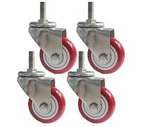 Heavy Duty 75mm Industrial Casters - Set of 4 Locking Swivel Wheels with M16 Threaded Stem for Workbenches Carts & Cabinets - Durable PU Anti-Wear Design for Smooth Mobility