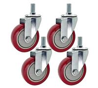 Heavy Duty 75mm Swivel Casters with M16 Threaded Stem Locking PU Wheels Wear Resistant Industrial Furniture Casters Set of 4 for Optimal Mobility and Durability