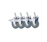 Heavy-Duty 75mm Swivel Wheels with Brake Set of 4 Furniture Caster Wheels for Trolleys Ideal for Moving Furniture and Equipment and Easy to Install