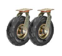 Heavy Duty 8" & 10" Pneumatic Rubber Caster Wheels - Durable Replacement Casters For Trolleys, Workbenches, And More (2 Pack)(Swivel,Ø 250mm/10in)