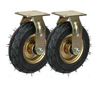 Heavy Duty 8" & 10" Pneumatic Rubber Caster Wheels2 Pack Double Ball Bearings Durable Replacement Casters for Furniture Trolleys & Workbenches