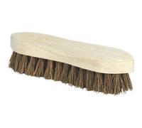 Heavy Duty 8 Inch Scrubbing Brush - Hardwood Handle - Stiff Bassine Bristles