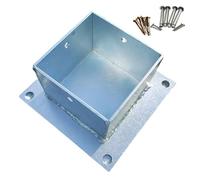 Heavy Duty 80MM Post Protector - Galvanized Iron Holder for Deck, Porch Railing & Fence - Durable Concrete Base Mount (61x61x80MM) - Garden Post Support & Stabilizer