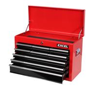 Heavy Duty 9 Drawer 24" Top Tool Chest Storage Box Ball Bearing Slide Black/Red