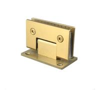Heavy Duty 90 Degree Glass Door Cupboard Showcase Cabinet Clamp Glass Shower Doors Hinge Replacement Parts Wall-to-Glass (Titanium Gold)