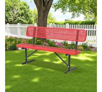 Heavy-Duty 96" Outdoor Metal Park Bench - Weatherproof Steel Garden Seating for Patios, Sports Fields, Shopping Malls, Decks & Commercial Use