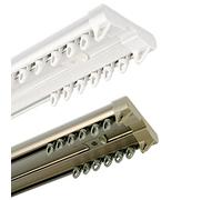 Heavy Duty 9ft Double Rail Curtain Track Rod - Ceiling Mount for Home, Office, Camper, Hospital - 2.8M White Pole for Versatile Curtain Hanging Solutions