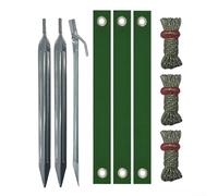 Heavy Duty 9pcs Tree Stump Support Kit For Garden And Landscaping Use To Anchor Trees And Reduce Movement Caused By Wind And Harsh Weather(Silver Nails B)