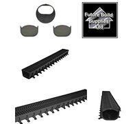 Heavy Duty A15 Easy Flow Storm Aco Shallow Flow Linear Driveway Drainage PVC Channel 1 Metre 1M Including end Cap and Outlet (2)