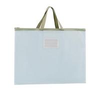 Heavy-Duty A3 Art Bag - Transparent Waterproof Portfolio Case for Students, Reusable Document Organizer Folder for Exam Papers Art Supplies School Files Plastic Carry Handle Mesh Artist (Green)