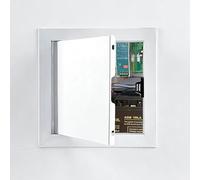 Heavy-Duty Access Panel with Galvanized Door, Surface-Mounted Wall Access Panel Cover, Exterior Access Hole Cover Box for Gas Line Heating(White,350x350mm(14x14in))