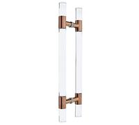 Heavy Duty Acrylic Barn Door Pull Handle - Rose Gold 100cm/39in, Perfect for Office, Coffee Shop, Hotel, Interior & Exterior Sliding Doors, Back-to-Back Installation (Rose Gold 60c