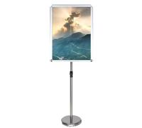 Heavy-Duty Adjuble Sign stand with Aluminum ap e - 17.72" x 24.57", Veal/Horizontal Display, Sk Black/Silver - Perfect for Business Promots & Events