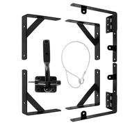 Heavy-Duty Adjustable Anti-Sag Gate Frame Kit with Corner Brace & Latch - Ideal Hardware for Wooden Fences, Driveway Gates, Shed Doors, Corral Gates, and Wood Windows (Black, 1 Set)