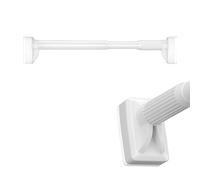 Heavy Duty Adjustable Curtain Rod 40-500cm No Drilling Tension Rod, Renter Friendly Anti-Rust Metal Drapery Pole for Living Room Sliding Glass Door(White,210-300cm/6.8-9.8ft)