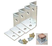 Heavy Duty Adjustable Deck Post Base Brackets - 4PCS Thick Solid Steel Post Anchors for Deck Railing & Mailbox, Perfect for Wood Fence Posts (Height: 100mm)