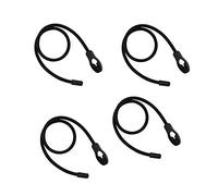 Heavy Duty Adjustable Elastics Stretch Lock Shock Bungee Cords Rope with PVC Coated Buckle All Black for Motorcycle, Cargo, Camping, RV, Trailer, Bicycle Carrier Rack, Trunk,Luggage (4 Pack)