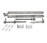 Heavy Duty Adjustable Gate Hinge Set with Fixings - 12", 18", or 24" - Fits 19mm Pin Field Gates | Galvanised Steel | Includes Hook to Bolt, Hook to Drive, Adjustable Eye & Bottom Band (18" (450mm))