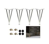 Heavy Duty Adjustable Hairpin Legs Metal Table Feet for DIY Cabinets Desks & Dressing Tables with Floor Protectors Silver 20cm 8in