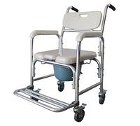 Heavy Duty Adjustable Height Bedside Commode Chair Portable Bathroom Safety Seat with Removable Bucket Medical Shower Wheelchair for Elderly Seniors