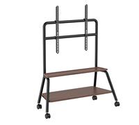 Heavy-Duty Adjustable Height TV Stand on Wheels for 50-90 Inch TVs, Double-Layer Steel Design, Portable & Stable, Ideal for Home & Office Use (Black)