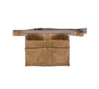 Heavy Duty Adjustable Khaki Tool Belt Bag with 4 Pockets, Canvas Tool Waist Pouches and Hammer Holder