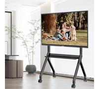 Heavy-Duty Adjustable Rolling TV Cart with Brake Wheels for Large Screen Televisions