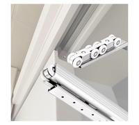 Heavy Duty Adjustable Sliding Door Track Kit Wall/Ceiling Mount Perfect for Single/Double Door Installation Smooth Glide Rail System for Home & Office