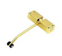 Heavy-Duty Adjustable Speed Gold Stainless Steel Spring Door Closer - Quiet Smooth Closing Mechanism with Black Safety Feature for Home & Commercial Use (DVPPS02)
