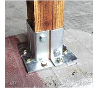 Heavy-Duty Adjustable Stainless Steel Fence Post Holder/Base - Outdoor Support for Decks & Pavilions Fits 1.5"x1.5" 2"x2" 2"x4" 4"x4" 6"x6" 7"x7" (4-Pack 7x7x10cm)