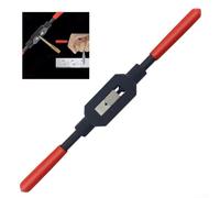 Heavy Duty Adjustable Tap Wrench for 1/16 to 1/4 Inch and M1-M8 Taps, Rust Resistant Steel Handle with Plastic Coated Grip for Precision Threading Tasks