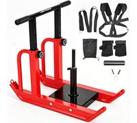 Heavy-Duty Adjustable Training Sled, 5-Level Height Adjustment, Push/Pull Dual-Use, Compatible with 1" & 2" Weight Plates, Strength & Speed Training for Soccer, Fitness & Conditioning, All-Ages