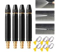 Heavy Duty Adjustable Twist Hose Nozzle Jet Sweeper Nozzle,High Pressure Hose Nozzle,Heavy Duty Hose Nozzle,3 Spray Patterns,Powerful High-Pressure Home Car, Patio, Garden Watering (4PCS)