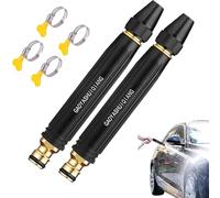 Heavy Duty Adjustable Twist Hose Nozzle Jet Sweeper Nozzle, Pressure Nozzle for Hose, High Pressure Water Nozzle, Heavy Duty Metal Garden Hose Nozzle for Cleaning Car, Garden, Patio (2PC)