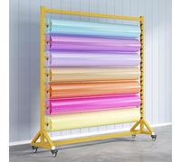 Heavy Duty Adjustable Vinyl Roll Storage Rack 4/6/8/10 Tier Durable Steel for Fabric Rolls Tablecloths Window Films Organize Your Workspace Efficiently (180x45x20)