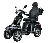 Heavy Duty Adult Mobility Scooter with 35 Mile Range and Alarm | Brushless Motor, 35 Mile Long Range, 30 Stone Capacity, Captain Seat, All Terrain Tyres, LED Lights, Front & Rear Brakes